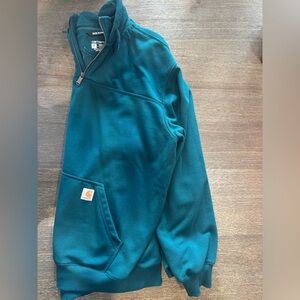 Carhartt Men's Teal Zip-Up Sweater